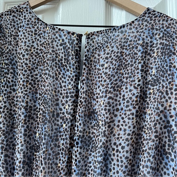 Talbots Long Sleeve Blue Leopard Print Dress 22W Petite - Picture 7 of 9